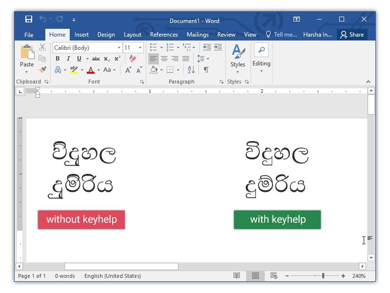 Sinhala KeyHelp